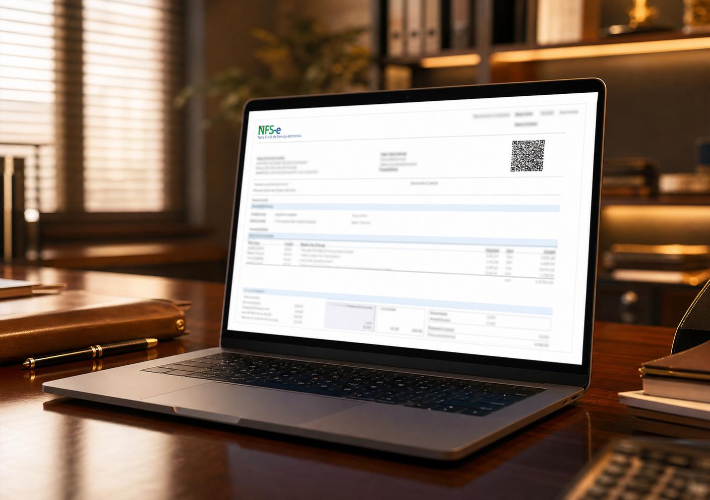 Empreendedor emitindo nota fiscal pelo notebook